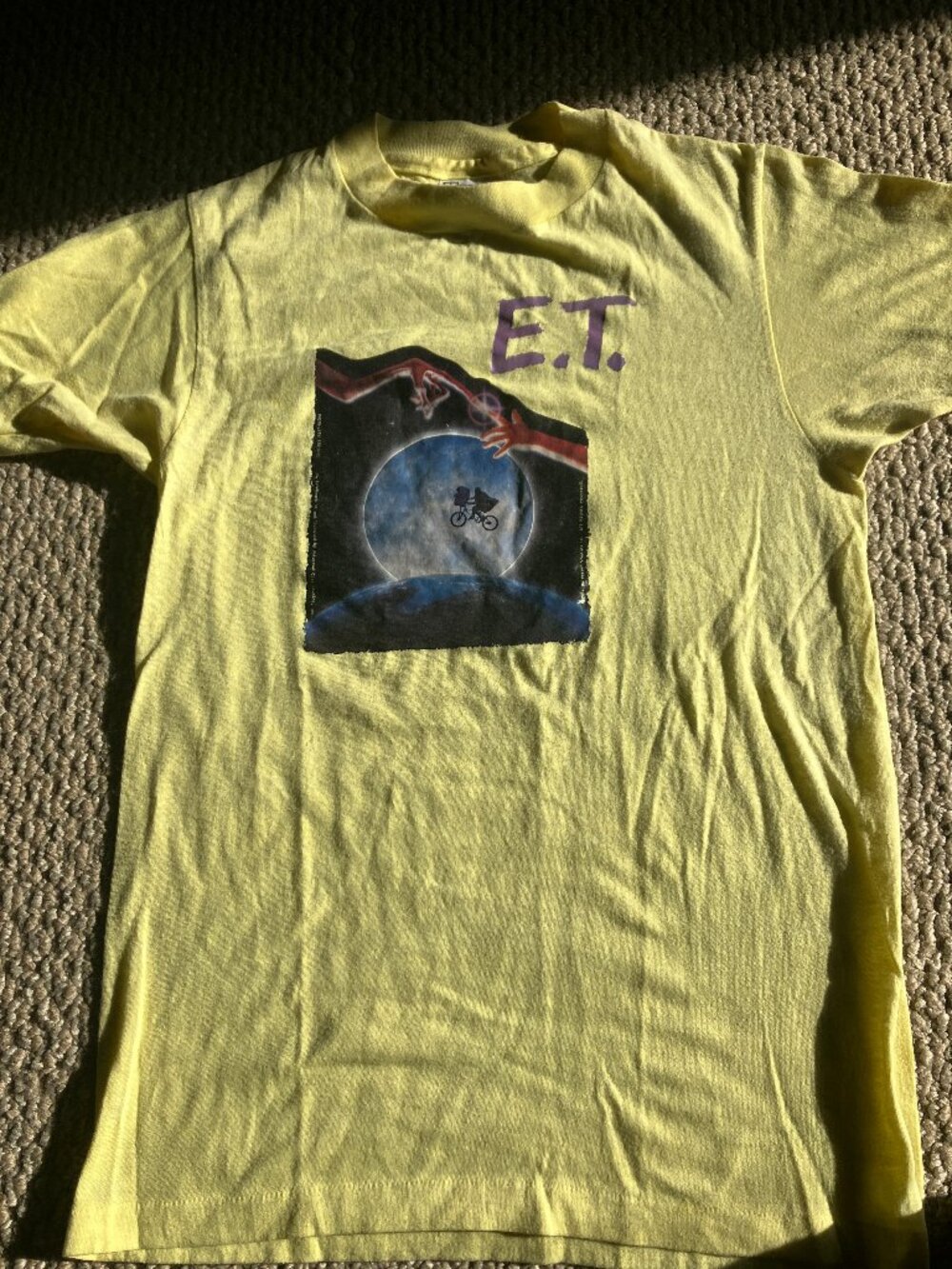 Vtg E.T. Hanes Fifty Combed 1982 Single Stitch TShirt Made In USA Tee Size Small